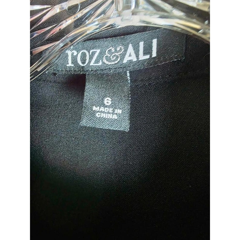 Roz & Ali Womens Black Zip Front Utility Belted Midi Dress Size 6 Gold Hardware - Picture 5 of 9